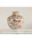 Kutani-Style Vase with Butterflies and Florals on White Ground-8. Asian & Chinese Furniture, Art, Antiques, Vintage Home Décor for sale at FEA Home