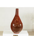 Large Artisan Ceramic Vase, Brown Glaze with Teardrop Design-10. Asian & Chinese Furniture, Art, Antiques, Vintage Home Décor for sale at FEA Home