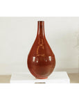 Large Artisan Ceramic Vase, Brown Glaze with Teardrop Design-11. Asian & Chinese Furniture, Art, Antiques, Vintage Home Décor for sale at FEA Home
