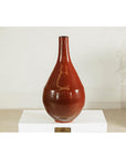 Large Artisan Ceramic Vase, Brown Glaze with Teardrop Design-4. Asian & Chinese Furniture, Art, Antiques, Vintage Home Décor for sale at FEA Home