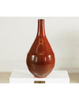 Large Artisan Ceramic Vase, Brown Glaze with Teardrop Design-6. Asian & Chinese Furniture, Art, Antiques, Vintage Home Décor for sale at FEA Home