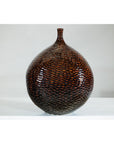 Large Artisan Ceramic Vase with Glossy Honeycomb Texture in Deep Brown Tones-10. Asian & Chinese Furniture, Art, Antiques, Vintage Home Décor for sale at FEA Home