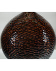 Large Artisan Ceramic Vase with Glossy Honeycomb Texture in Deep Brown Tones-4. Asian & Chinese Furniture, Art, Antiques, Vintage Home Décor for sale at FEA Home