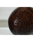 Large Artisan Ceramic Vase with Glossy Honeycomb Texture in Deep Brown Tones-6. Asian & Chinese Furniture, Art, Antiques, Vintage Home Décor for sale at FEA Home