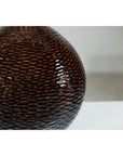 Large Artisan Ceramic Vase with Glossy Honeycomb Texture in Deep Brown Tones-7. Asian & Chinese Furniture, Art, Antiques, Vintage Home Décor for sale at FEA Home