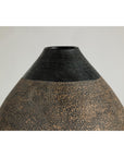 Large Artisan Ceramic Vase with Matte Black Neck and Textured Brown Body-10. Asian & Chinese Furniture, Art, Antiques, Vintage Home Décor for sale at FEA Home