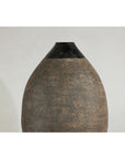 Large Artisan Ceramic Vase with Matte Black Neck and Textured Brown Body-4. Asian & Chinese Furniture, Art, Antiques, Vintage Home Décor for sale at FEA Home