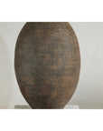 Large Artisan Ceramic Vase with Matte Black Neck and Textured Brown Body-5. Asian & Chinese Furniture, Art, Antiques, Vintage Home Décor for sale at FEA Home