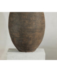 Large Artisan Ceramic Vase with Matte Black Neck and Textured Brown Body-6. Asian & Chinese Furniture, Art, Antiques, Vintage Home Décor for sale at FEA Home