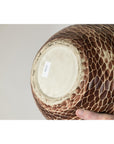 Large Artisan Ceramic Vase with Snakeskin Textured Glaze