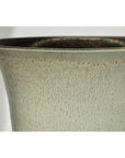 Large Ceramic Planter with Green-Grey & Brown Drip Glaze