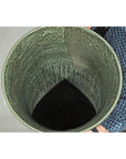 Large Ceramic Planter with Green-Grey & Brown Drip Glaze