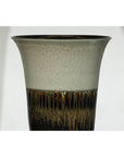 Large Ceramic Planter with Green-Grey & Brown Drip Glaze