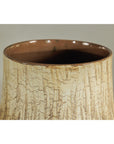 Large Ceramic Vase with Textured Cream and Earth Tones