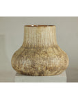 Large Ceramic Vase with Textured Cream and Earth Tones