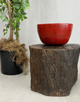 Large Dark Brown Reclaimed Tree Trunk Side Pedestal Table - FEA Home