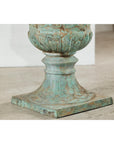 Large Decorative Bronze Urn with Verdigris Patina and Classical Relief Motifs-11. Asian & Chinese Furniture, Art, Antiques, Vintage Home Décor for sale at FEA Home