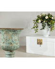 Large Decorative Bronze Urn with Verdigris Patina and Classical Relief Motifs-15. Asian & Chinese Furniture, Art, Antiques, Vintage Home Décor for sale at FEA Home
