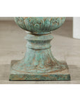 Large Decorative Bronze Urn with Verdigris Patina and Classical Relief Motifs-6. Asian & Chinese Furniture, Art, Antiques, Vintage Home Décor for sale at FEA Home