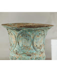 Large Decorative Bronze Urn with Verdigris Patina and Classical Relief Motifs-7. Asian & Chinese Furniture, Art, Antiques, Vintage Home Décor for sale at FEA Home