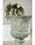 Large Decorative Bronze Urn with Verdigris Patina and Classical Relief Motifs-8. Asian & Chinese Furniture, Art, Antiques, Vintage Home Décor for sale at FEA Home