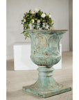 Large Decorative Bronze Urn with Verdigris Patina and Classical Relief Motifs-9. Asian & Chinese Furniture, Art, Antiques, Vintage Home Décor for sale at FEA Home