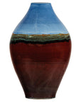 Large Glazed Ceramic Vase with Blue, Green, and Brown Tones-1. Asian & Chinese Furniture, Art, Antiques, Vintage Home Décor for sale at FEA Home
