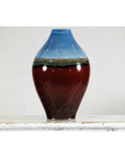 Large Glazed Ceramic Vase with Blue, Green, and Brown Tones-5. Asian & Chinese Furniture, Art, Antiques, Vintage Home Décor for sale at FEA Home