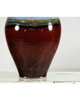 Large Glazed Ceramic Vase with Blue, Green, and Brown Tones-9. Asian & Chinese Furniture, Art, Antiques, Vintage Home Décor for sale at FEA Home