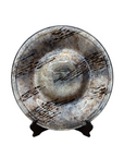 Large Glazed Grey & Black Handcrafted Mexican Charger Plate - FEA Home