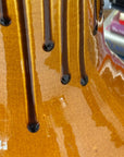 Large Golden Amber Vase with Dramatic Drip Glaze Finish, SKU , image 6