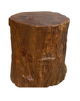 Large Honey Brown Reclaimed Tree Trunk Side Pedestal Table - FEA Home