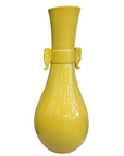 Large Lemon Yellow Crackle Glazed Ceramic Vase, SKU , image 1