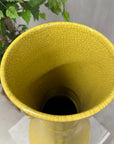 Large Lemon Yellow Crackle Glazed Ceramic Vase, SKU , image 9