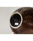 Large Mahogany Brown Ceramic Vase with Honeycomb Texture - image 17