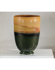 Large Ochre & Green Ceramic Planter with Earth-Tone Finish - image 10