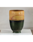 Large Ochre & Green Ceramic Planter with Earth-Tone Finish - image 3