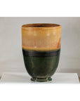 Large Ochre & Green Ceramic Planter with Earth-Tone Finish - image 8