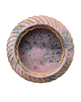 Large Pink and Blue Pastel Ceramic Bowl with Woven Design - FEA Home