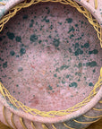 Large Pink and Blue Pastel Ceramic Bowl with Woven Design - FEA Home