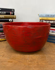 Large Red Lacquer Bowl with Textured Surface, SKU , image 2