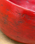 Large Red Lacquer Bowl with Textured Surface, SKU , image 6