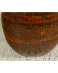 Large Rounded Artisan Ceramic Vase with Amber-Brown Glaze - image 11