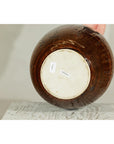 Large Rounded Artisan Ceramic Vase with Amber-Brown Glaze - image 12