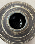 Large Rounded Black & Cream White Ceramic Vase - FEA Home