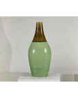 Large Studio Pottery Floor Vase with Brown and Green Glaze-15. Asian & Chinese Furniture, Art, Antiques, Vintage Home Décor for sale at FEA Home