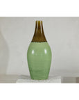 Large Studio Pottery Floor Vase with Brown and Green Glaze-3. Asian & Chinese Furniture, Art, Antiques, Vintage Home Décor for sale at FEA Home