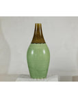 Large Studio Pottery Floor Vase with Brown and Green Glaze-7. Asian & Chinese Furniture, Art, Antiques, Vintage Home Décor for sale at FEA Home