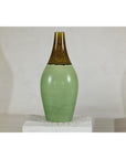 Large Studio Pottery Floor Vase with Brown and Green Glaze-9. Asian & Chinese Furniture, Art, Antiques, Vintage Home Décor for sale at FEA Home