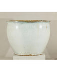 Large Vintage Crackle-Glazed Ceramic Planter in Soft White - image 18